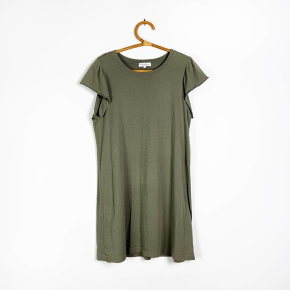 Michael Stars Los Angeles Sage Green Short Sleeve T-Shirt Dress Size Large - Picture 4 of 5